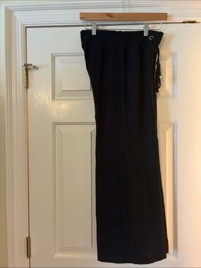 Lilly Pulitzer Black Linen Wide-Leg Drawstring Pants